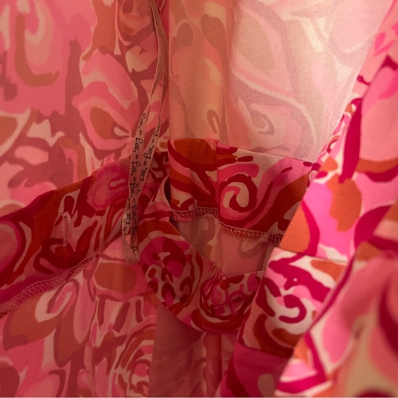 Lilly Pulitzer XS Karlie Wrap Romper Mango Salsa Pink - Picture 7 of 10